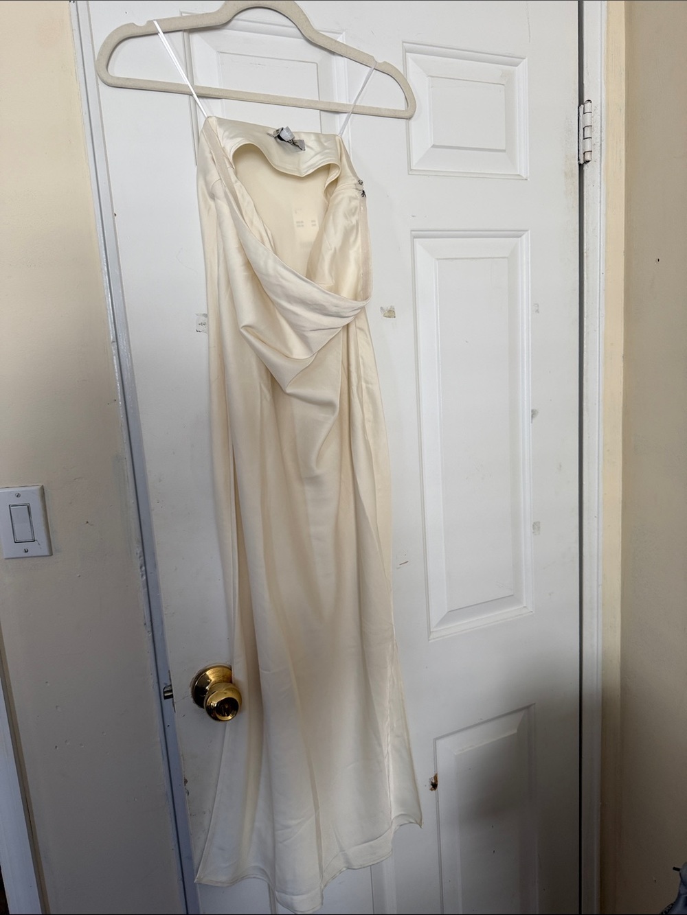 Urban Outfitters Cream Satin Cowl Maxi Dress